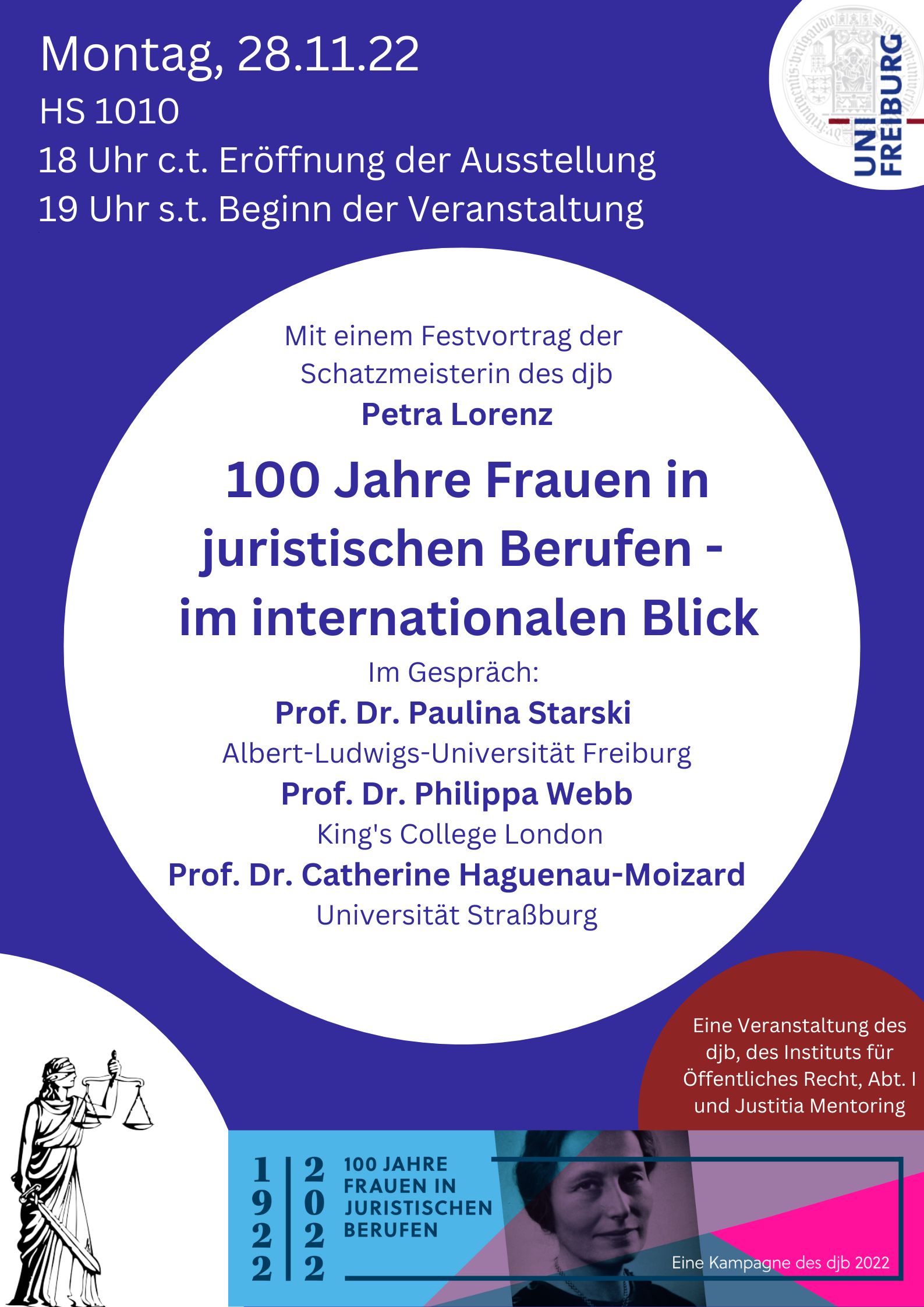 Justitia Mentoring: „100 Jahre Frauen in juristischen Berufen – im internationalen Vergleich“ 