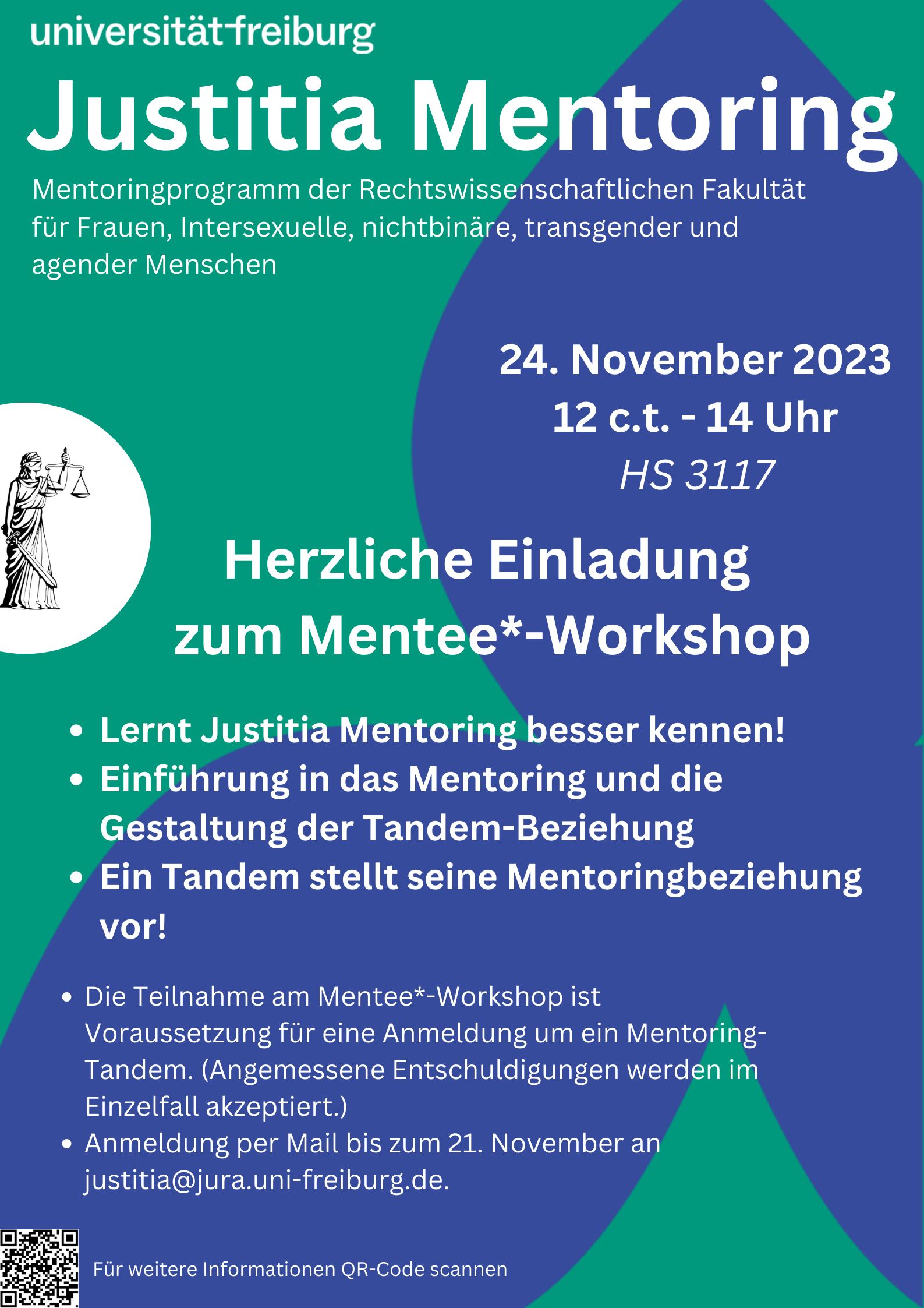 Justitia Mentoring: Mentee*-Workshop am 24. November 2023