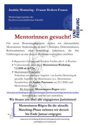 Mentorinnen gesucht 2020
