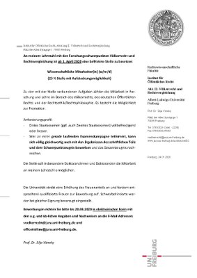 2020-03_Lehrstuhl_Stellenausschreibung - 25%