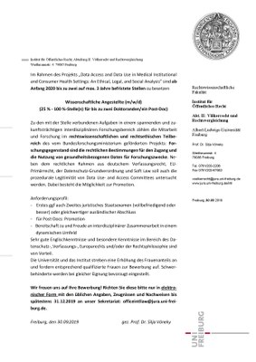 Stellenausschreibung Wissenschaftliche Angestellte (25-100%)